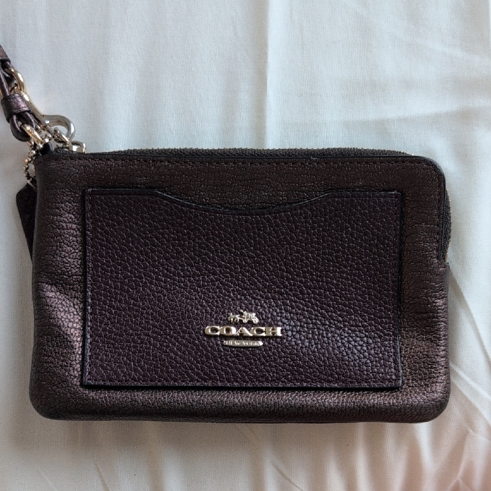 Coach Dark Metallic Wristlet
